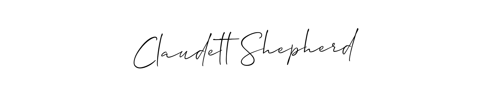 Make a beautiful signature design for name Claudett Shepherd. With this signature (Allison_Script) style, you can create a handwritten signature for free. Claudett Shepherd signature style 2 images and pictures png