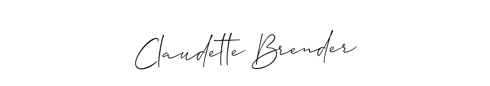 How to make Claudette Brender signature? Allison_Script is a professional autograph style. Create handwritten signature for Claudette Brender name. Claudette Brender signature style 2 images and pictures png
