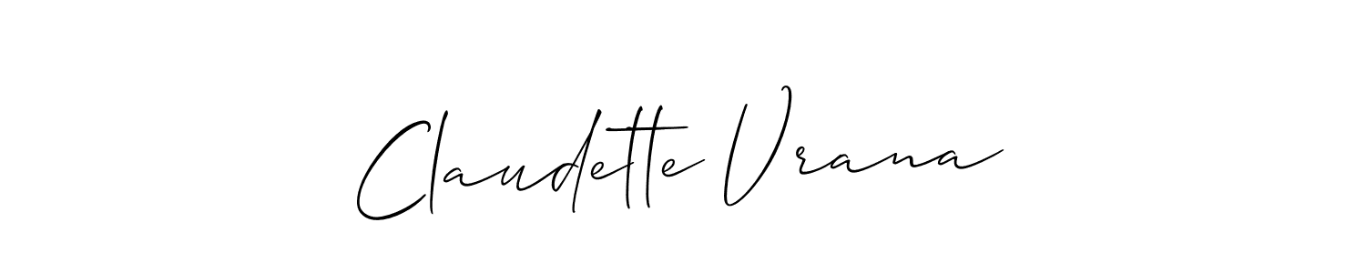 Also we have Claudette Vrana name is the best signature style. Create professional handwritten signature collection using Allison_Script autograph style. Claudette Vrana signature style 2 images and pictures png