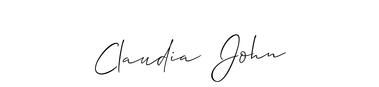 How to make Claudia  John name signature. Use Allison_Script style for creating short signs online. This is the latest handwritten sign. Claudia  John signature style 2 images and pictures png