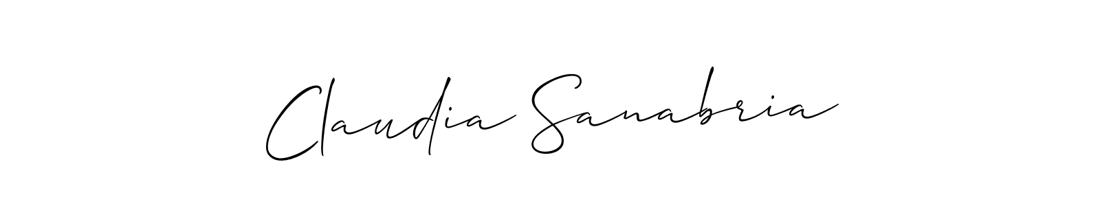 How to make Claudia Sanabria name signature. Use Allison_Script style for creating short signs online. This is the latest handwritten sign. Claudia Sanabria signature style 2 images and pictures png