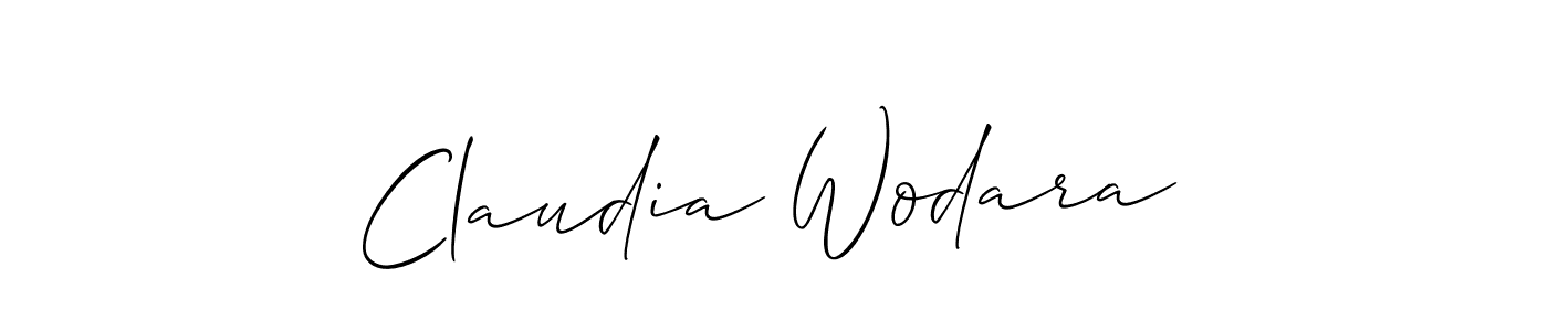 It looks lik you need a new signature style for name Claudia Wodara. Design unique handwritten (Allison_Script) signature with our free signature maker in just a few clicks. Claudia Wodara signature style 2 images and pictures png