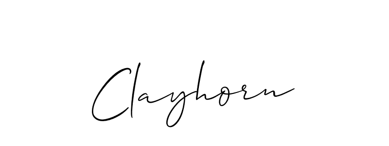 Allison_Script is a professional signature style that is perfect for those who want to add a touch of class to their signature. It is also a great choice for those who want to make their signature more unique. Get Clayhorn name to fancy signature for free. Clayhorn signature style 2 images and pictures png