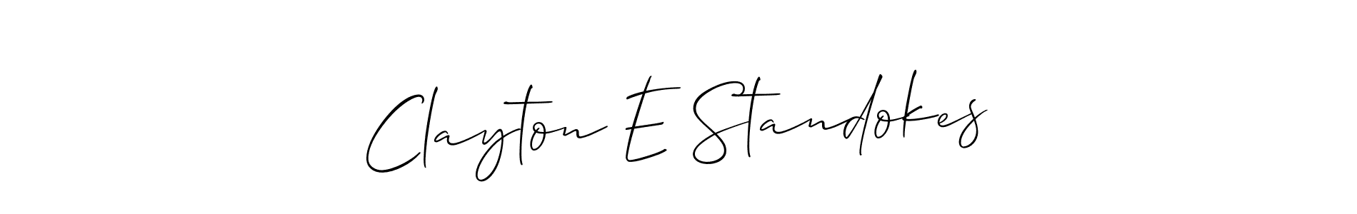 Use a signature maker to create a handwritten signature online. With this signature software, you can design (Allison_Script) your own signature for name Clayton E Standokes. Clayton E Standokes signature style 2 images and pictures png