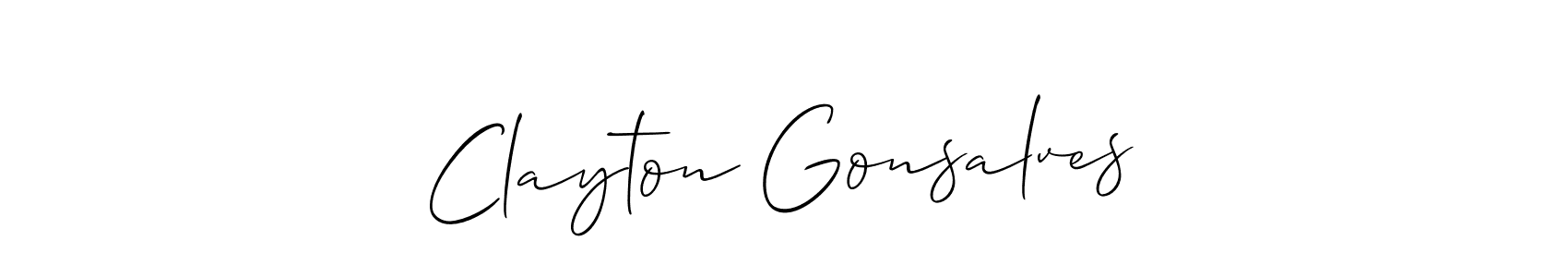 It looks lik you need a new signature style for name Clayton Gonsalves. Design unique handwritten (Allison_Script) signature with our free signature maker in just a few clicks. Clayton Gonsalves signature style 2 images and pictures png