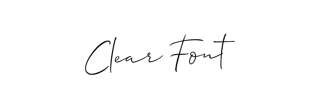 Similarly Allison_Script is the best handwritten signature design. Signature creator online .You can use it as an online autograph creator for name Clear Font. Clear Font signature style 2 images and pictures png