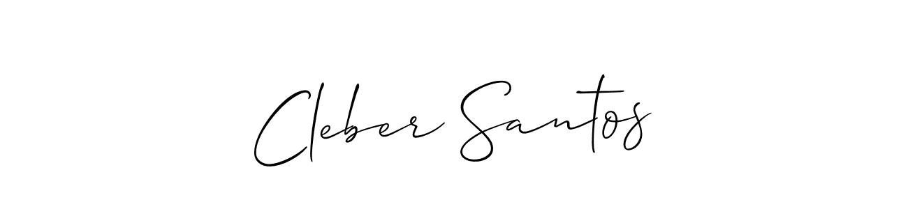 The best way (Allison_Script) to make a short signature is to pick only two or three words in your name. The name Cleber Santos include a total of six letters. For converting this name. Cleber Santos signature style 2 images and pictures png