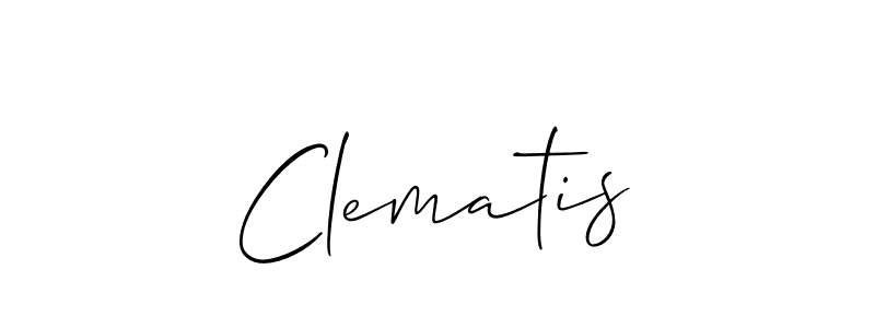 Design your own signature with our free online signature maker. With this signature software, you can create a handwritten (Allison_Script) signature for name Clematis. Clematis signature style 2 images and pictures png