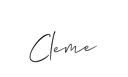 Make a beautiful signature design for name Cleme. With this signature (Allison_Script) style, you can create a handwritten signature for free. Cleme signature style 2 images and pictures png