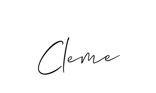 Make a beautiful signature design for name Cleme. With this signature (Allison_Script) style, you can create a handwritten signature for free. Cleme signature style 2 images and pictures png