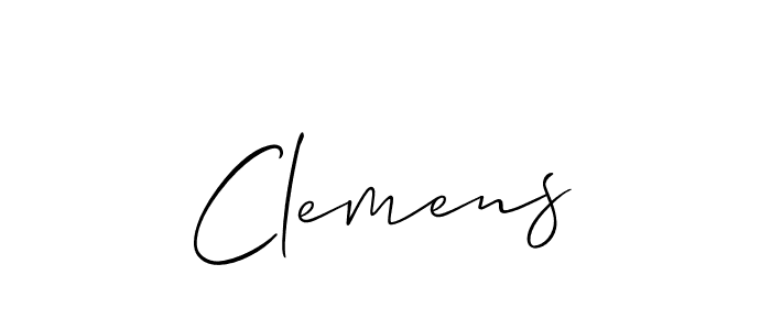 Design your own signature with our free online signature maker. With this signature software, you can create a handwritten (Allison_Script) signature for name Clemens. Clemens signature style 2 images and pictures png