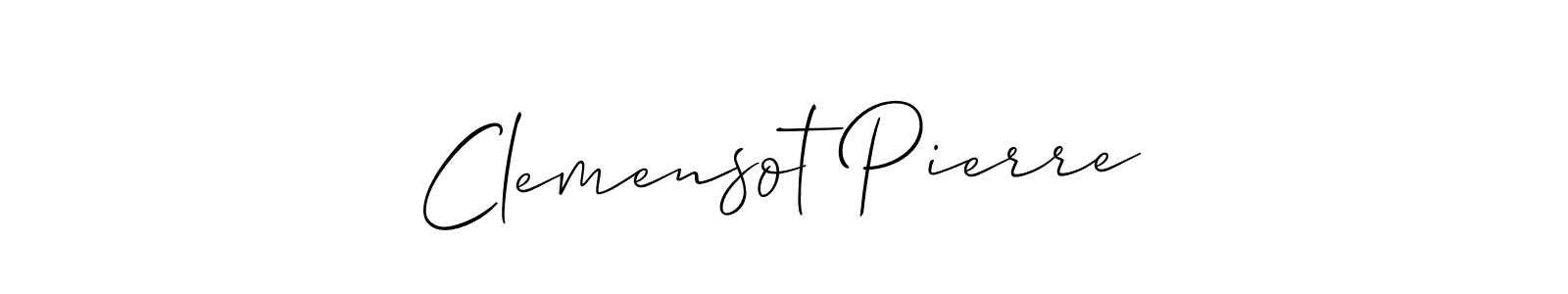 Make a beautiful signature design for name Clemensot Pierre. With this signature (Allison_Script) style, you can create a handwritten signature for free. Clemensot Pierre signature style 2 images and pictures png