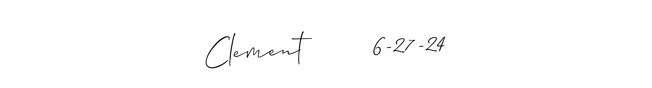Use a signature maker to create a handwritten signature online. With this signature software, you can design (Allison_Script) your own signature for name Clement        6-27-24. Clement        6-27-24 signature style 2 images and pictures png