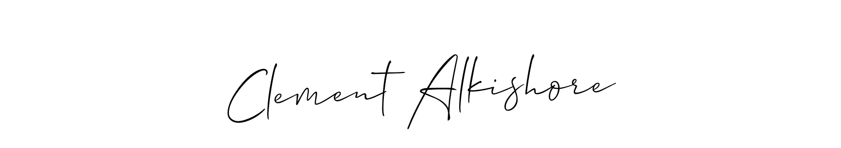 It looks lik you need a new signature style for name Clement Alkishore. Design unique handwritten (Allison_Script) signature with our free signature maker in just a few clicks. Clement Alkishore signature style 2 images and pictures png
