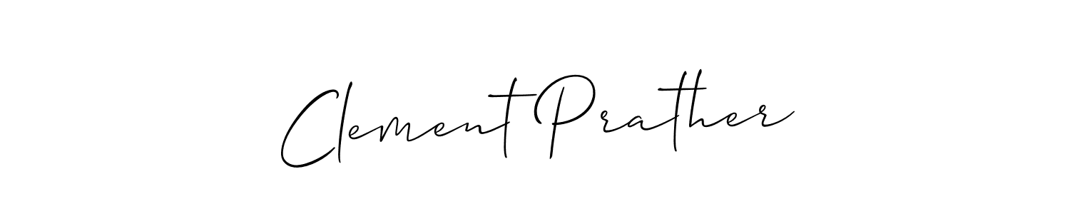 Make a beautiful signature design for name Clement Prather. With this signature (Allison_Script) style, you can create a handwritten signature for free. Clement Prather signature style 2 images and pictures png
