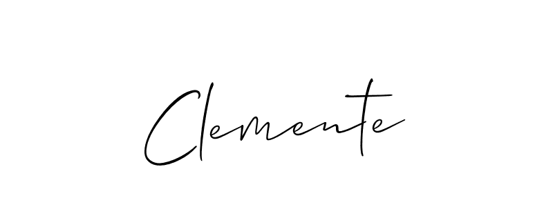 How to make Clemente signature? Allison_Script is a professional autograph style. Create handwritten signature for Clemente name. Clemente signature style 2 images and pictures png