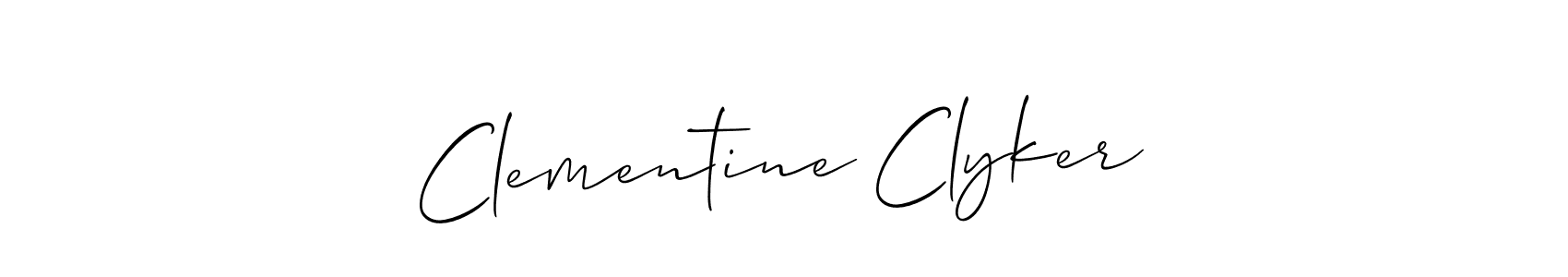 Clementine Clyker stylish signature style. Best Handwritten Sign (Allison_Script) for my name. Handwritten Signature Collection Ideas for my name Clementine Clyker. Clementine Clyker signature style 2 images and pictures png