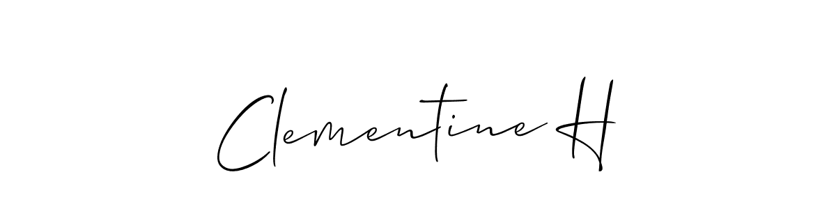 if you are searching for the best signature style for your name Clementine H. so please give up your signature search. here we have designed multiple signature styles  using Allison_Script. Clementine H signature style 2 images and pictures png