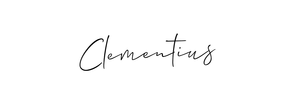 It looks lik you need a new signature style for name Clementius. Design unique handwritten (Allison_Script) signature with our free signature maker in just a few clicks. Clementius signature style 2 images and pictures png