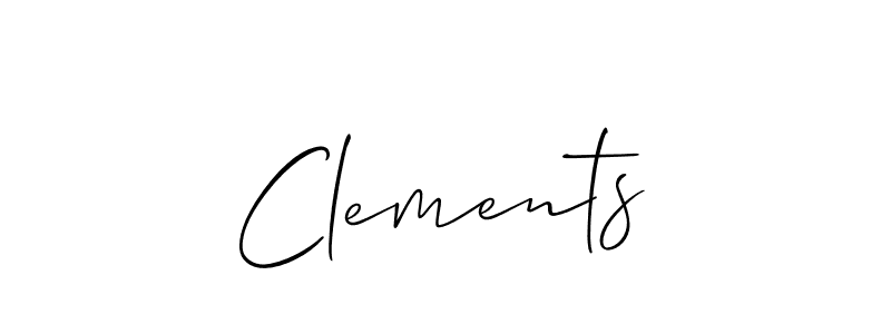 Create a beautiful signature design for name Clements. With this signature (Allison_Script) fonts, you can make a handwritten signature for free. Clements signature style 2 images and pictures png