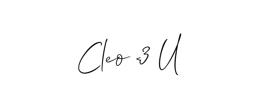 Use a signature maker to create a handwritten signature online. With this signature software, you can design (Allison_Script) your own signature for name Cleo <3 U. Cleo <3 U signature style 2 images and pictures png
