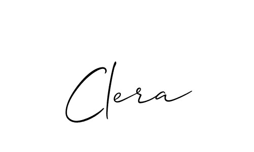 Design your own signature with our free online signature maker. With this signature software, you can create a handwritten (Allison_Script) signature for name Clera. Clera signature style 2 images and pictures png