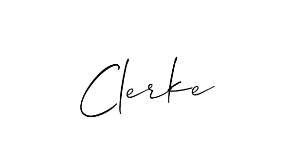 Allison_Script is a professional signature style that is perfect for those who want to add a touch of class to their signature. It is also a great choice for those who want to make their signature more unique. Get Clerke name to fancy signature for free. Clerke signature style 2 images and pictures png