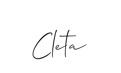 if you are searching for the best signature style for your name Cleta. so please give up your signature search. here we have designed multiple signature styles  using Allison_Script. Cleta signature style 2 images and pictures png