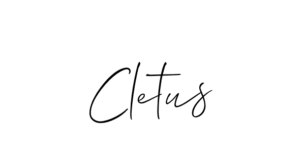 Use a signature maker to create a handwritten signature online. With this signature software, you can design (Allison_Script) your own signature for name Cletus. Cletus signature style 2 images and pictures png