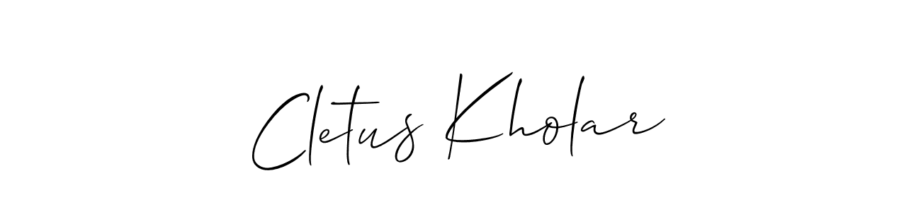 Make a short Cletus Kholar signature style. Manage your documents anywhere anytime using Allison_Script. Create and add eSignatures, submit forms, share and send files easily. Cletus Kholar signature style 2 images and pictures png