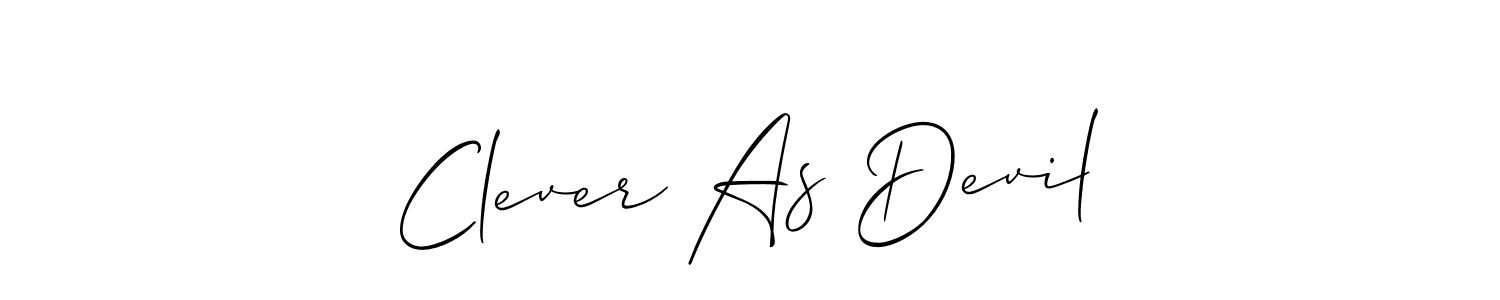 Similarly Allison_Script is the best handwritten signature design. Signature creator online .You can use it as an online autograph creator for name Clever As Devil. Clever As Devil signature style 2 images and pictures png