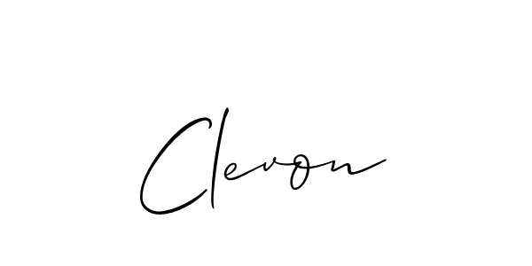 Allison_Script is a professional signature style that is perfect for those who want to add a touch of class to their signature. It is also a great choice for those who want to make their signature more unique. Get Clevon name to fancy signature for free. Clevon signature style 2 images and pictures png