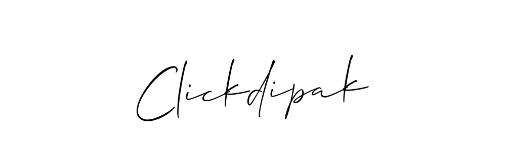 Use a signature maker to create a handwritten signature online. With this signature software, you can design (Allison_Script) your own signature for name Clickdipak. Clickdipak signature style 2 images and pictures png