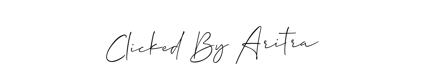 Best and Professional Signature Style for Clicked By Aritra. Allison_Script Best Signature Style Collection. Clicked By Aritra signature style 2 images and pictures png