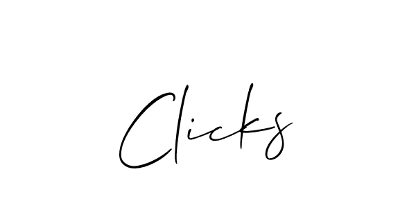 Also we have Clicks name is the best signature style. Create professional handwritten signature collection using Allison_Script autograph style. Clicks signature style 2 images and pictures png