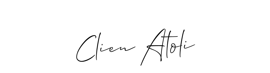 Check out images of Autograph of Clien Atoli name. Actor Clien Atoli Signature Style. Allison_Script is a professional sign style online. Clien Atoli signature style 2 images and pictures png