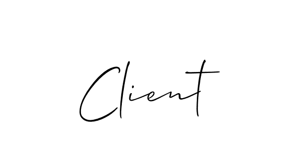 Create a beautiful signature design for name Client. With this signature (Allison_Script) fonts, you can make a handwritten signature for free. Client signature style 2 images and pictures png