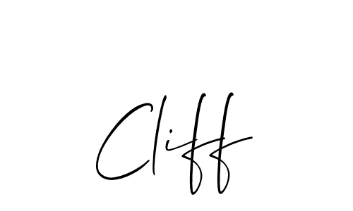 Design your own signature with our free online signature maker. With this signature software, you can create a handwritten (Allison_Script) signature for name Cliff. Cliff signature style 2 images and pictures png