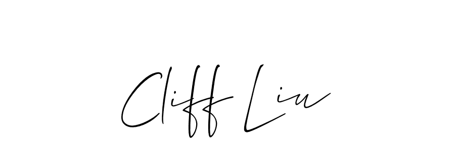 The best way (Allison_Script) to make a short signature is to pick only two or three words in your name. The name Cliff Liu include a total of six letters. For converting this name. Cliff Liu signature style 2 images and pictures png