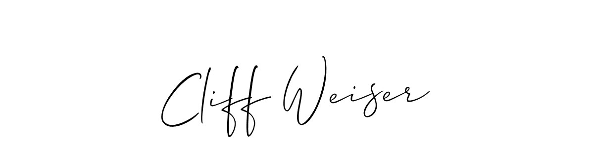 Make a short Cliff Weiser signature style. Manage your documents anywhere anytime using Allison_Script. Create and add eSignatures, submit forms, share and send files easily. Cliff Weiser signature style 2 images and pictures png