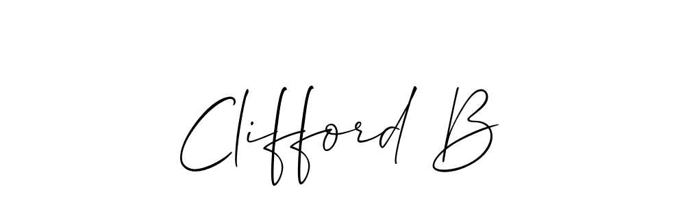 Make a beautiful signature design for name Clifford B. With this signature (Allison_Script) style, you can create a handwritten signature for free. Clifford B signature style 2 images and pictures png