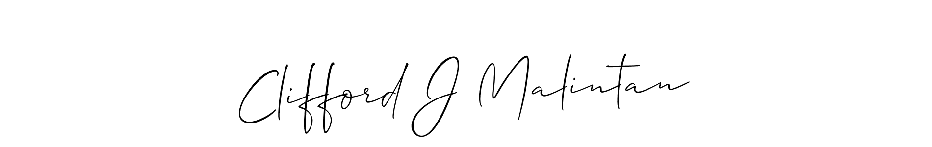 if you are searching for the best signature style for your name Clifford J Malintan. so please give up your signature search. here we have designed multiple signature styles  using Allison_Script. Clifford J Malintan signature style 2 images and pictures png