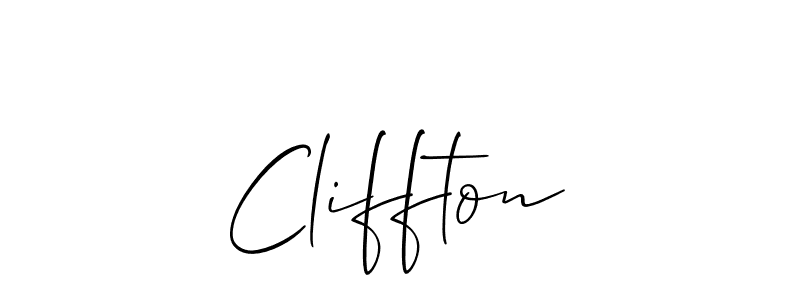 Make a beautiful signature design for name Cliffton. With this signature (Allison_Script) style, you can create a handwritten signature for free. Cliffton signature style 2 images and pictures png