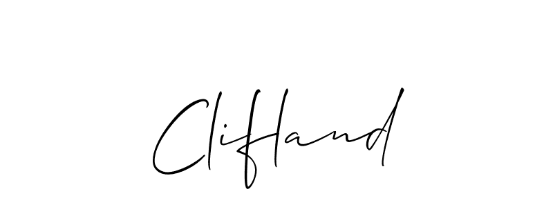 Create a beautiful signature design for name Clifland. With this signature (Allison_Script) fonts, you can make a handwritten signature for free. Clifland signature style 2 images and pictures png