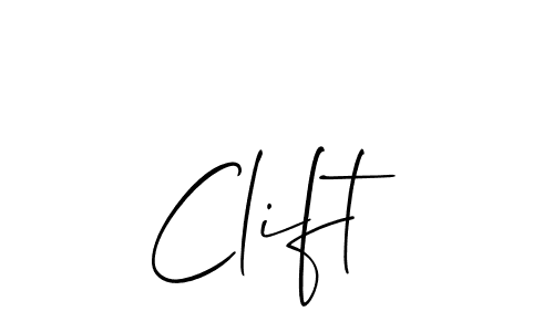 Similarly Allison_Script is the best handwritten signature design. Signature creator online .You can use it as an online autograph creator for name Clift. Clift signature style 2 images and pictures png