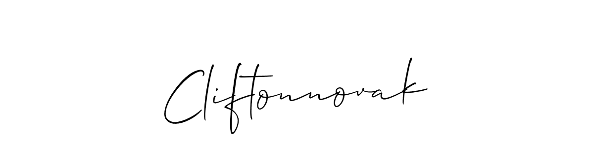 How to make Cliftonnovak name signature. Use Allison_Script style for creating short signs online. This is the latest handwritten sign. Cliftonnovak signature style 2 images and pictures png