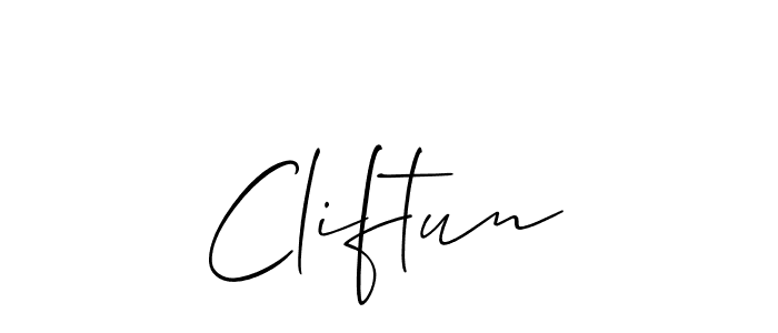 if you are searching for the best signature style for your name Cliftun. so please give up your signature search. here we have designed multiple signature styles  using Allison_Script. Cliftun signature style 2 images and pictures png