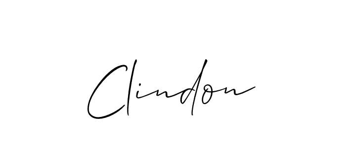 Use a signature maker to create a handwritten signature online. With this signature software, you can design (Allison_Script) your own signature for name Clindon. Clindon signature style 2 images and pictures png