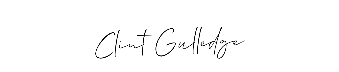 The best way (Allison_Script) to make a short signature is to pick only two or three words in your name. The name Clint Gulledge include a total of six letters. For converting this name. Clint Gulledge signature style 2 images and pictures png