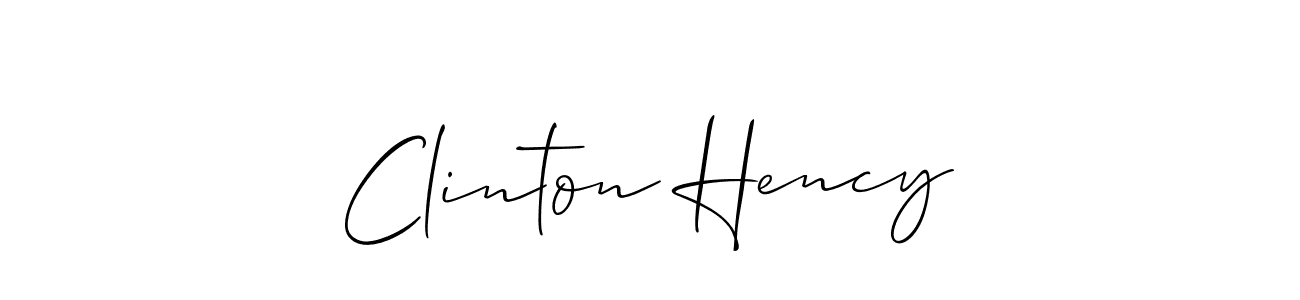 Design your own signature with our free online signature maker. With this signature software, you can create a handwritten (Allison_Script) signature for name Clinton Hency. Clinton Hency signature style 2 images and pictures png